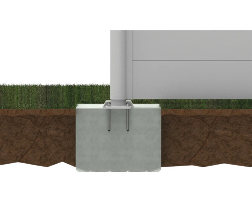 Fundament eines Gartenhauses im Boden