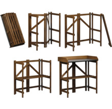 Kit d''étagère en bois à monter soi-même, présenté démonté et monté