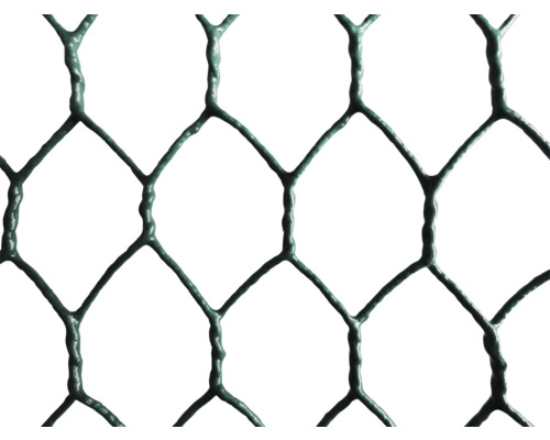 Gros plan sur un grillage à poules hexagonal