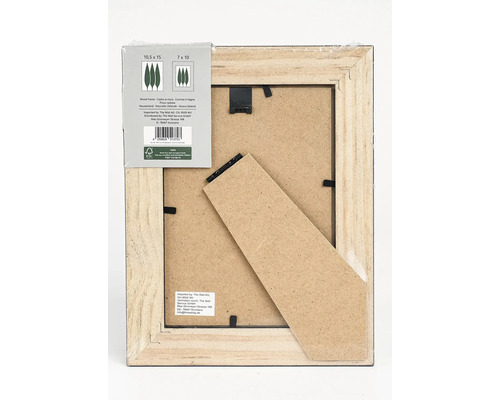 Rückseite eines Holzbilderrahmens mit Aufsteller