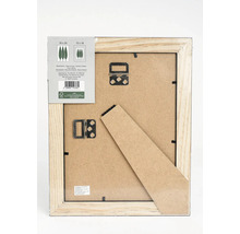 Cadre photo en bois avec dispositif de suspension et support