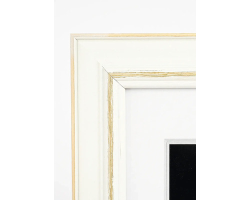 Vue détaillée d''un cadre photo blanc