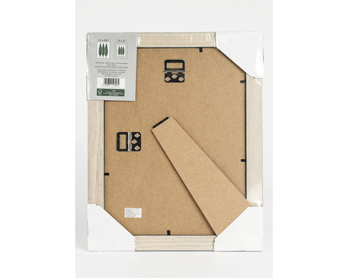 Arrière d''un cadre photo en bois avec suspension et support