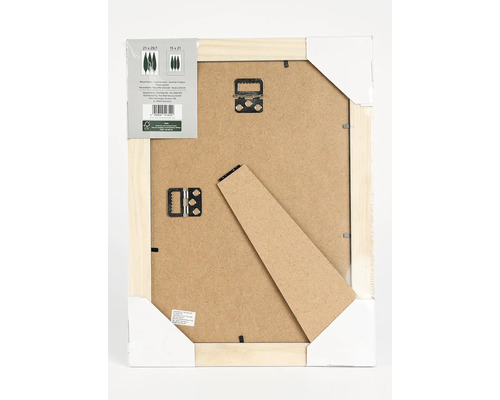 Arrière d''un cadre photo en bois avec crochets