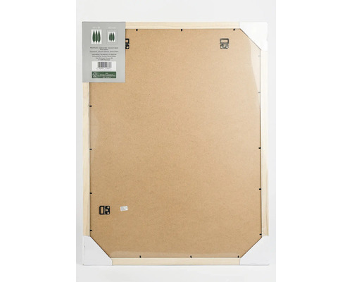 Verso d''un cadre photo avec cadre en bois et suspension