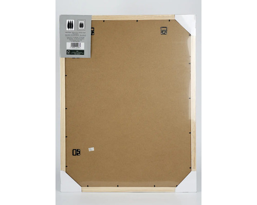 Arrière d''un cadre photo avec cadre en bois et fixations