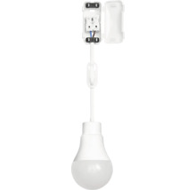 Lampe à économie d''énergie avec boîte de dérivation ouverte