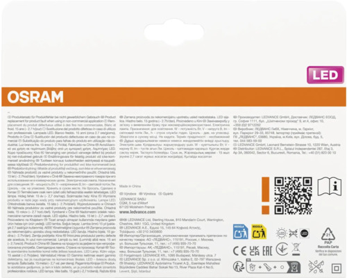 Informations sur les produits LED d''Osram et Ledvance