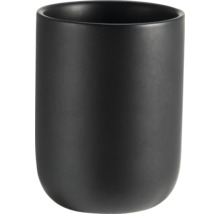 Pot de fleurs cylindrique noir en céramique