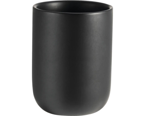 Pot de fleurs cylindrique noir en céramique