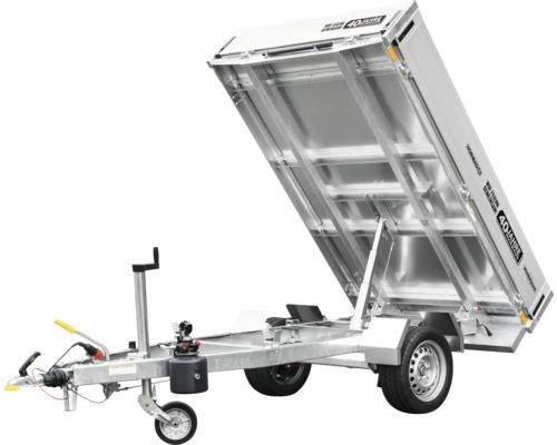 Remorque de voiture argentée avec fonction de basculement