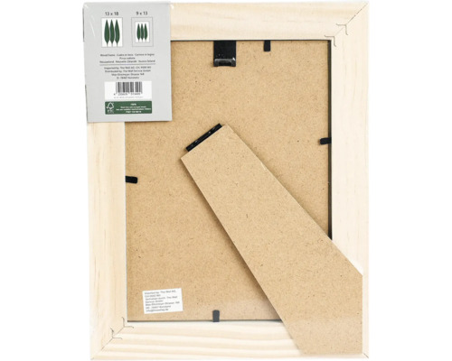 Holzbilderrahmen mit Aufsteller auf der Rückseite