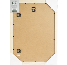 Rückseite eines Bilderrahmens mit Holzrahmen und Aufhängern