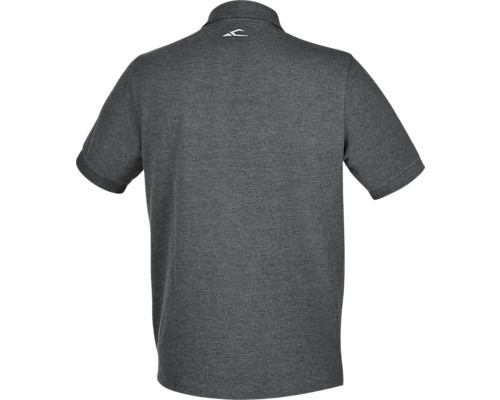 Graues Poloshirt mit kurzen Ärmeln, Rückansicht