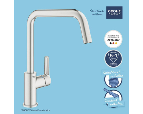 Robinet de cuisine Grohe avec bec haut