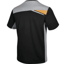 T-shirt noir à manches courtes avec détails gris et orange