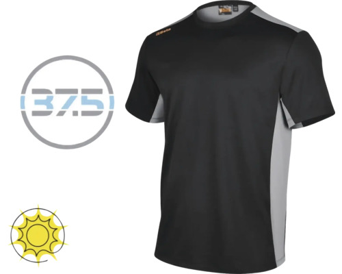 T-shirt de travail noir avec technologie 37.5 et protection solaire
