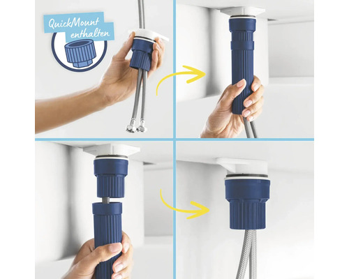 Montage eines Siphons mit Schnellmontage-System in vier Schritten