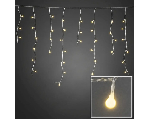 Rideau lumineux LED avec des brins pendants et des petites lampes