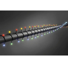 Guirlande lumineuse avec des lampes colorées sur un câble noir