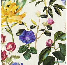 Papier peint à fleurs avec roses, tulipes et motif de feuilles