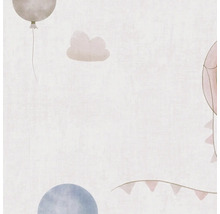 Papier peint avec motif ballons et nuages