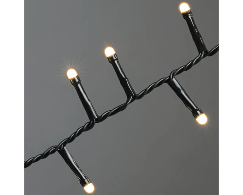 Guirlande lumineuse avec LED blanc chaud sur câble noir