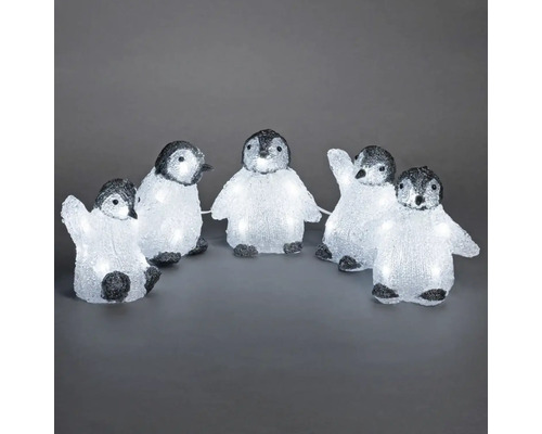 Guirlande lumineuse LED avec cinq pingouins pour l''intérieur