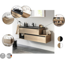 Modernes Badezimmer mit Waschtischunterschrank, Spiegel und Ablagefläche