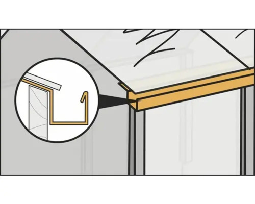 Vue détaillée d''une construction de serre avec gouttière