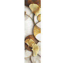 Dekoratives Wandbild mit Ginkgo-Blättern und Kreisformen