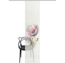 Panneau coulissant avec motif floral et chaise