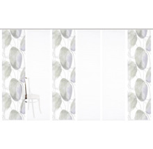 Panneau coulissant avec motif abstrait et rideau plat blanc