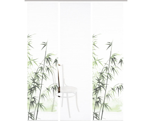 Schiebegardine mit Bambusmuster und Stuhldekor