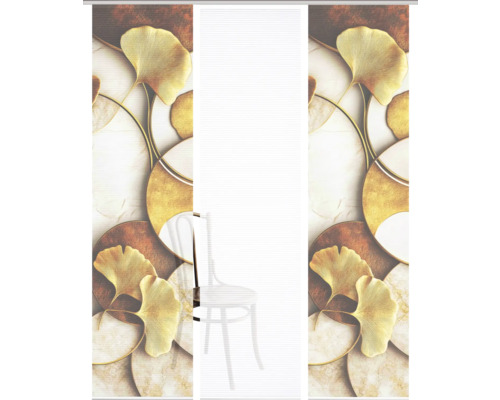 Schiebetür mit abstraktem Ginkgo-Blatt-Muster