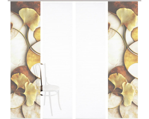 Schiebetür mit Ginkgo Blatt Motiv für Innenräume