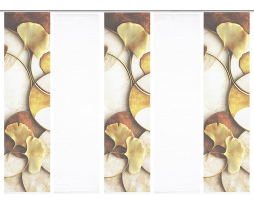 Schiebegardine mit Blätter- und Kreisdesign für Fensterdekoration