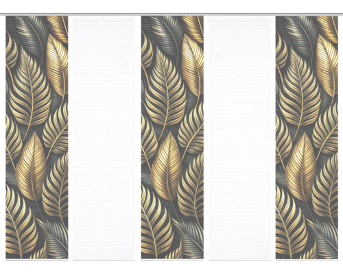 Schiebegardine mit Blätterdruck