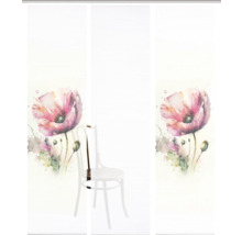 Panneau japonais avec motif de coquelicots dans un espace de vie