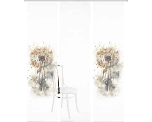 Store vénitien horizontal avec motif de pissenlit