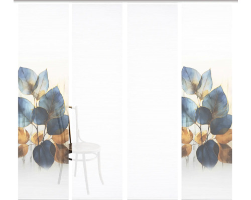 Schiebegardine mit Blattmuster für Fensterdekoration