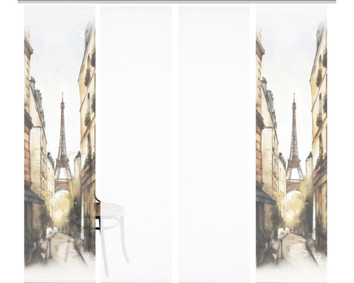Schiebegardine mit Paris-Motiv und Eiffelturm