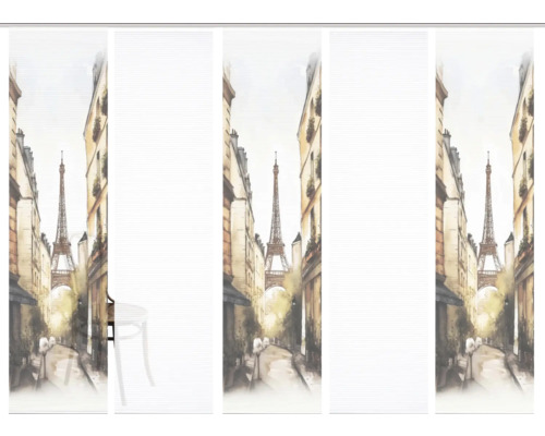 Schiebegardine mit Paris-Motiv und Eiffelturm