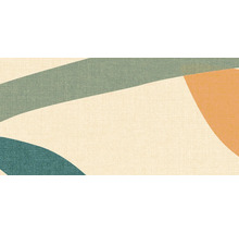 Motif abstrait avec des courbes vertes, beige et orange