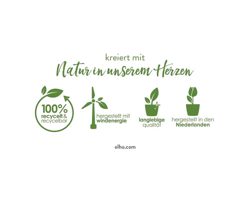 Label de durabilité : 100 % recyclé et recyclable, fabriqué avec de l’énergie éolienne, qualité durable, fabriqué aux Pays-Bas