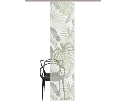 Schiebevorhang mit Pflanzenmuster und Stuhl