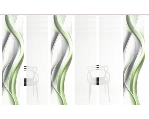 Schiebetür mit abstrakten wellenförmigen Elementen für Wohnraumgestaltung