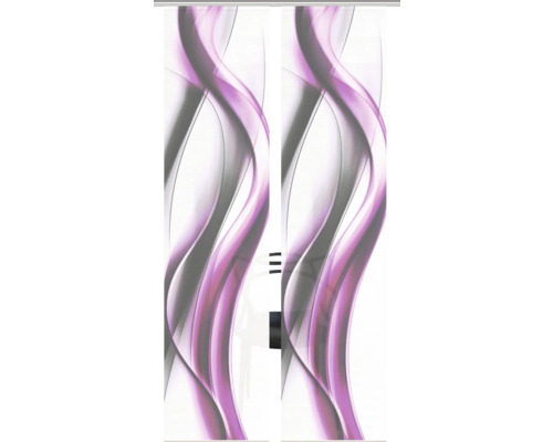 Rollladen mit lila und grauem Wellenmuster