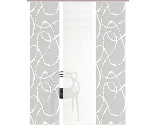 Schiebegardine mit abstraktem Muster und Stoffstruktur