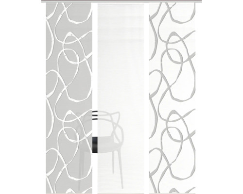 Panneau japonais avec motif abstrait et tissu semi-transparent